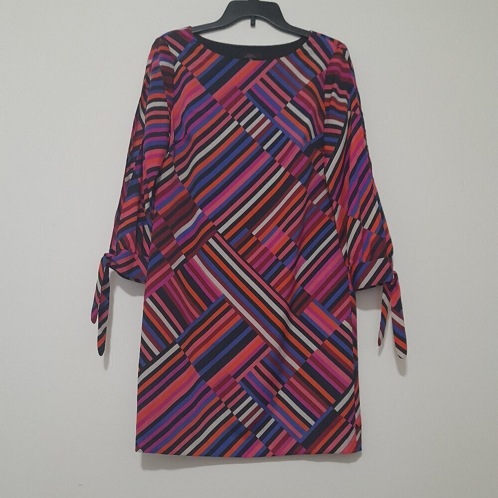 Trina Turk Size S Jaxon Asymmetrical Stripe Split Sleeve Women’s Shift Dress